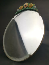 Load image into Gallery viewer, Vintage Barbola Mirror Oval with Flowers for Vanity or Dressing Table 1930's - 1940's Original Large