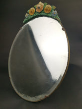Load image into Gallery viewer, Vintage Barbola Mirror Oval with Flowers for Vanity or Dressing Table 1930's - 1940's Original Large