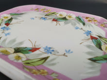 Load image into Gallery viewer, Antique Vanity Tray Victorian Late 1800's Ceramic Porcelain Hand Painted with Flowers Decorative