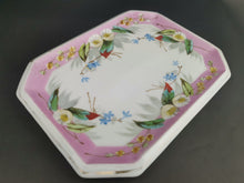 Load image into Gallery viewer, Antique Vanity Tray Victorian Late 1800's Ceramic Porcelain Hand Painted with Flowers Decorative