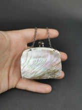 Load image into Gallery viewer, Antique Mother of Pearl Shell Sovereign Coin Purse with Chain Link Top Handle Victorian Original 1800's