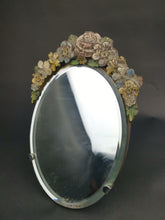 Load image into Gallery viewer, Vintage Barbola Mirror Oval with Flowers for Vanity or Dressing Table 1930's - 1940's Original