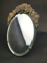Load image into Gallery viewer, Vintage Barbola Mirror Oval with Flowers for Vanity or Dressing Table 1930's - 1940's Original