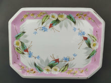 Load image into Gallery viewer, Antique Vanity Tray Victorian Late 1800's Ceramic Porcelain Hand Painted with Flowers Decorative