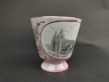 Load image into Gallery viewer, Antique Tea Cup Aberdeen Scotland Souvenir Pink White and Gold Victorian Late 1800's - Early 1900's Old Machar Cathedral Church of Scotland