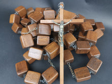 Load image into Gallery viewer, Vintage Huge Monk's Rosary Beads and Crucifix Cross Wood Wooden Very Large