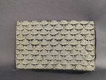 Load image into Gallery viewer, Vintage Clutch Bag Purse Goldwork Embroidery and Black Velvet Gold Work Metal Thread Embroidered Wrist Clutch 1950's - 1960's Original
