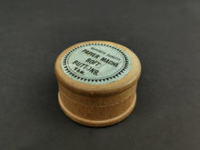 Load image into Gallery viewer, Antique Papier Mache Boot Buttons in Original Wooden Box Round Wood Lot Set of 14 Victorian 1800's with Original Label