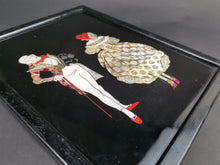 Load image into Gallery viewer, Vintage Foil Art Painting of Lady and Man in Original Frame Art Deco 1920's Reverse Painting Hand Painted Hand Made