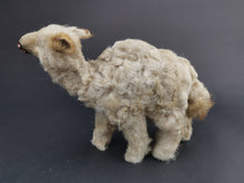 Load image into Gallery viewer, Antique Camel Toy Animal Figurine with Glass Eyes Early 1900's - 1920's Stuffed Animal