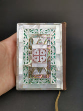 Load image into Gallery viewer, Vintage Red Letter New Testament Bible with Carved Mother of Pearl and Abalone Shell Front and Back Cover and Leather Spine 1940's Original