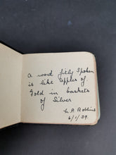 Load image into Gallery viewer, Vintage Miniature Autograph Book Black Leather with Original Poems Poetry Writing Signatures Etc. 1930's Original and Photo of Owner