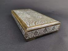 Load image into Gallery viewer, Antique Jewelry or Trinket Box Hand Hammered Brass Relief Ornate Box Late 1800's - Early 1900's Original