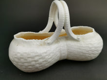 Load image into Gallery viewer, Antique Ceramic Basket White Porcelain Late 1800's - Early 1900's Original Miniature Figurine