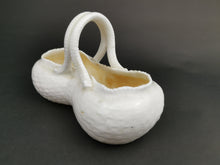 Load image into Gallery viewer, Antique Ceramic Basket White Porcelain Late 1800's - Early 1900's Original Miniature Figurine