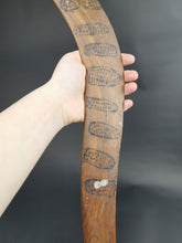 Load image into Gallery viewer, Antique Aboriginal Boomerang Hand Made Original Carved Wood Wooden with Dot Art