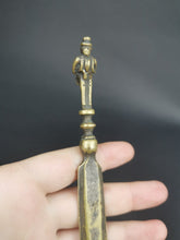 Load image into Gallery viewer, Antique Letter Opener Figural Novelty Johnnie Walker Whisky Advertising Man in Top Hat Brass Metal Victorian Rare