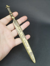Load image into Gallery viewer, Antique Letter Opener Figural Novelty Johnnie Walker Whisky Advertising Man in Top Hat Brass Metal Victorian Rare