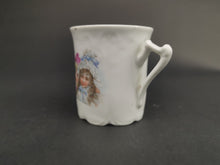 Load image into Gallery viewer, Antique Children's Tea Cup Mug with Boy and Girl Victorian Original Late 1800's Ceramic Bisque Porcelain
