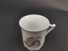 Load image into Gallery viewer, Antique Children's Tea Cup Mug with Boy and Girl Victorian Original Late 1800's Ceramic Bisque Porcelain
