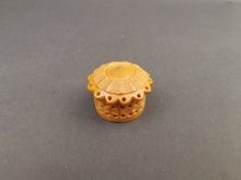 Load image into Gallery viewer, Antique Hand Carved Coquilla Nut Seed Pill Box or Ring Box Late 1800's Original Victorian