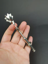 Load image into Gallery viewer, Antique Sugar Tongs Push Button Pick Up Silver Metal Early 1900's Original Made in England
