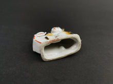 Load image into Gallery viewer, Antique Cat Playing the Drums Figurine Miniature Ceramic Bisque Porcelain Late 1800's Original Victorian