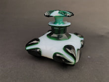Load image into Gallery viewer, Antique Perfume Scent Bottle Emerald Green and White Milk Art Glass Early 1900's Original