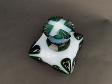 Load image into Gallery viewer, Antique Perfume Scent Bottle Emerald Green and White Milk Art Glass Early 1900's Original