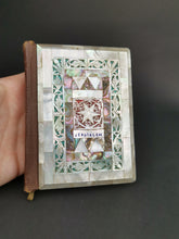 Load image into Gallery viewer, Vintage Red Letter New Testament Bible with Carved Mother of Pearl and Abalone Shell Front and Back Cover and Leather Spine 1940's Original