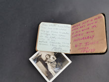 Load image into Gallery viewer, Vintage Miniature Autograph Book Black Leather with Original Poems Poetry Writing Signatures Etc. 1930's Original and Photo of Owner