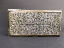 Load image into Gallery viewer, Antique Jewelry or Trinket Box Hand Hammered Brass Relief Ornate Box Late 1800's - Early 1900's Original