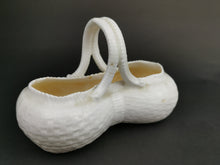 Load image into Gallery viewer, Antique Ceramic Basket White Porcelain Late 1800's - Early 1900's Original Miniature Figurine