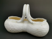 Load image into Gallery viewer, Antique Ceramic Basket White Porcelain Late 1800's - Early 1900's Original Miniature Figurine