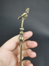 Load image into Gallery viewer, Antique Letter Opener Figural Novelty Johnnie Walker Whisky Advertising Man in Top Hat Brass Metal Victorian Rare