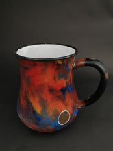 Load image into Gallery viewer, Antique Enamel and Metal Pitcher Jug Enamel Ware End of Day Rainbow Multicolored Rare French Early 1900's Original
