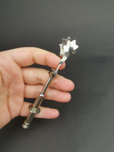 Load image into Gallery viewer, Antique Sugar Tongs Push Button Pick Up Silver Metal Early 1900's Original Made in England