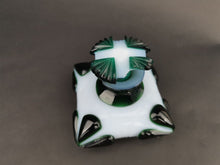 Load image into Gallery viewer, Antique Perfume Scent Bottle Emerald Green and White Milk Art Glass Early 1900's Original