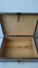 Load image into Gallery viewer, Antique Art Nouveau Wooden Jewelry or Trinket Box Early 1900's - 1920's Wood with Metal Closure