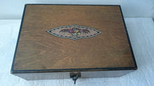 Load image into Gallery viewer, Antique Art Nouveau Wooden Jewelry or Trinket Box Early 1900's - 1920's Wood with Metal Closure