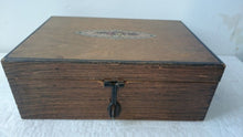 Load image into Gallery viewer, Antique Art Nouveau Wooden Jewelry or Trinket Box Early 1900's - 1920's Wood with Metal Closure