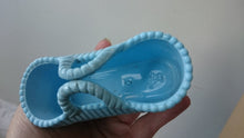 Load image into Gallery viewer, Antique Victorian Blue Slag Glass Miniature Basket 1800's Original