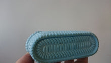 Load image into Gallery viewer, Antique Victorian Blue Slag Glass Miniature Basket 1800's Original