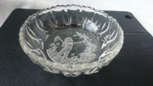 Load image into Gallery viewer, Vintage French Intaglio Glass Candy Bowl of Child Catching Butterflies 1930's Bacarat