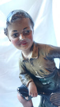 Load image into Gallery viewer, Vintage Tennis Player Boy Chalkware Figurine Sculpture Statue 1930's