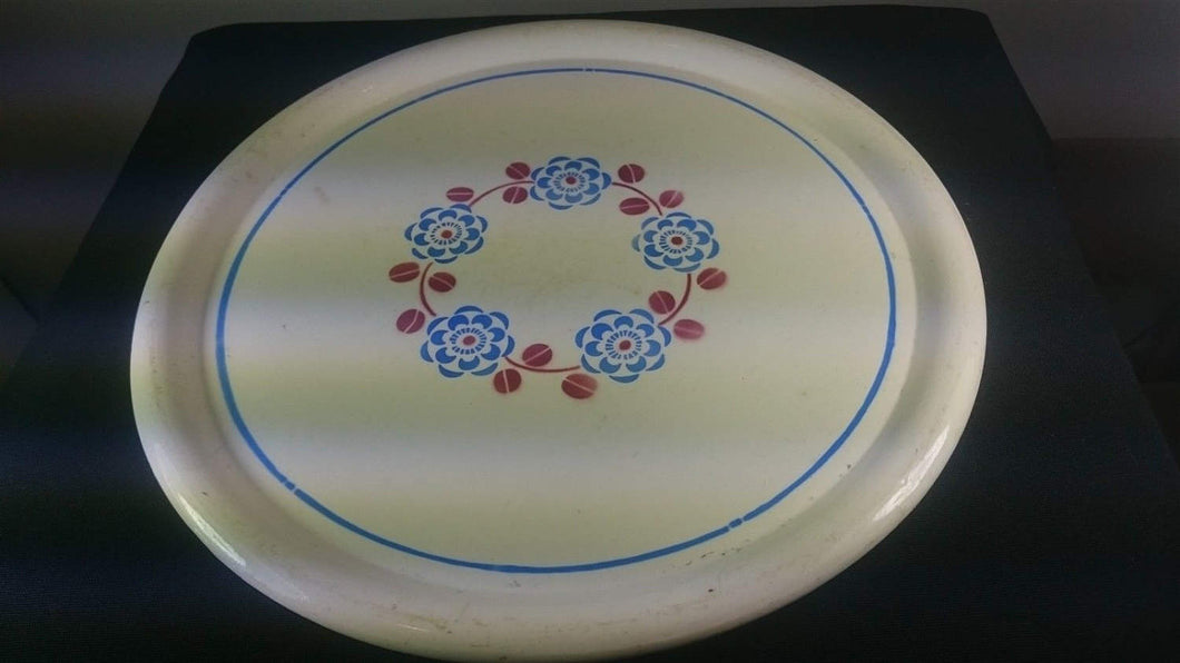 Vintage French Art Deco Larger Serving Platter Tray or Plate Ceramic Pottery 1920's - 1930's  Badonviller Fenal Bagatelle France