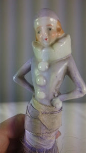 Vintage Ceramic Flapper Lady Half Doll Butler's Crumb Brush 1920's Art Deco