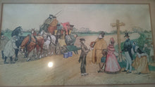 Load image into Gallery viewer, Antique Victorian Watercolor Painting in Original Oak Wood Frame  1800&#39;s
