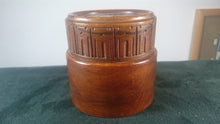 Load image into Gallery viewer, Vintage Hand Carved Wood Fisherman Round Trinket or Jewelry Box  1930&#39;s
