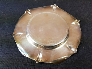 Antique Silver Plated Pillar Candle Tray Holder or Jewelry or Coin Dish